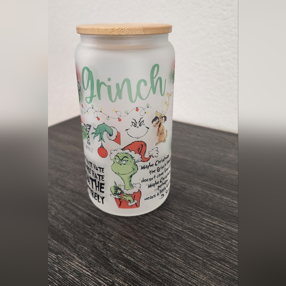Grinch frosted cup